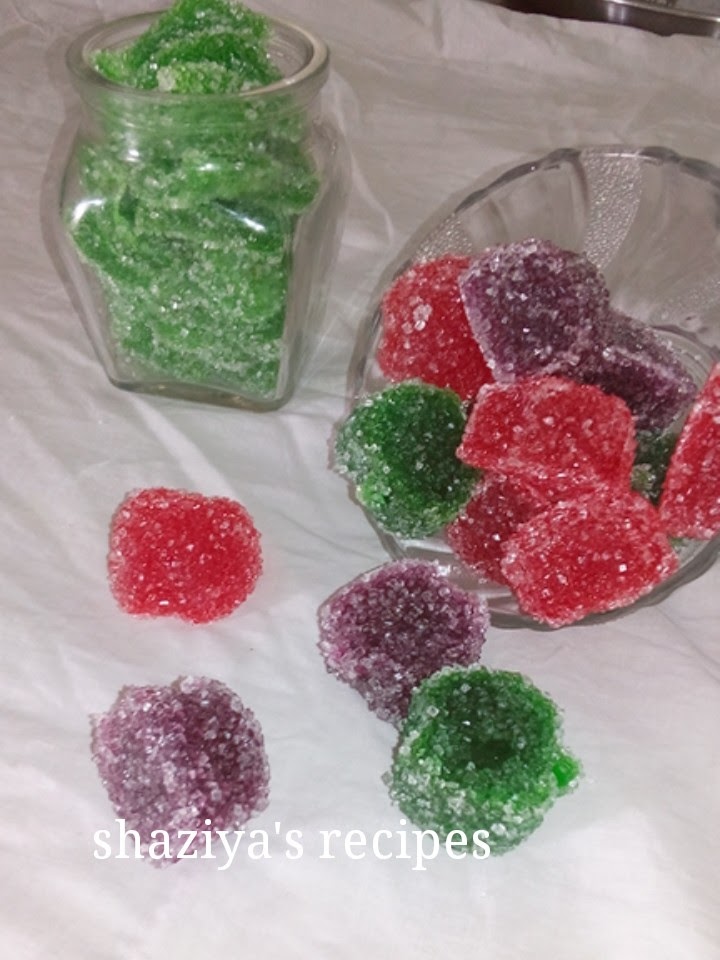 shaziya'srecipes HOMEMADE GUMMY CANDY/JUJUBES CANDY RECIPE