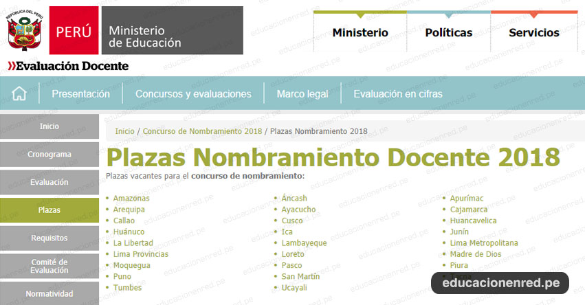 MINEDU: Plazas Vacantes Concurso Nombramiento Docente 2018 (Miércoles 22 Agosto) www.minedu.gob.pe MINEDU: Plazas Vacantes Concurso Nombramiento Docente 2018 (Miércoles 22 Agosto) www.minedu.gob.pe