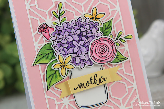 Mother Day's Card by Juliana Michaels featuring Newton's Nook Designs Lovely Blooms Stamp and Die Set
