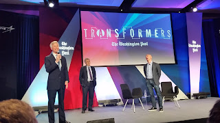 Frederick J. Ryan, Publisher, The Washington Post with Martin Baron and Jeff Bezos, conclude the #PostTransformers