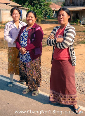 Lao ladies in a village, Laos Traveling in Laos & Thailand