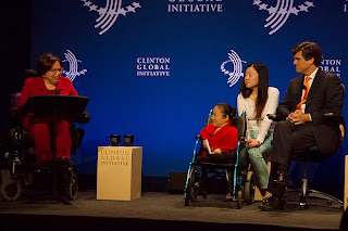 Photo of Judy Heumann and panelists discussing "empowering the world's billion people with disabilities" at the 2013 Clinton Global Initiative.