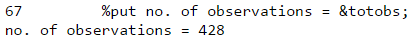 SAS: How to check number of observations in a dataset