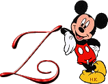Alfabeto de Mickey Mouse recostado Z.