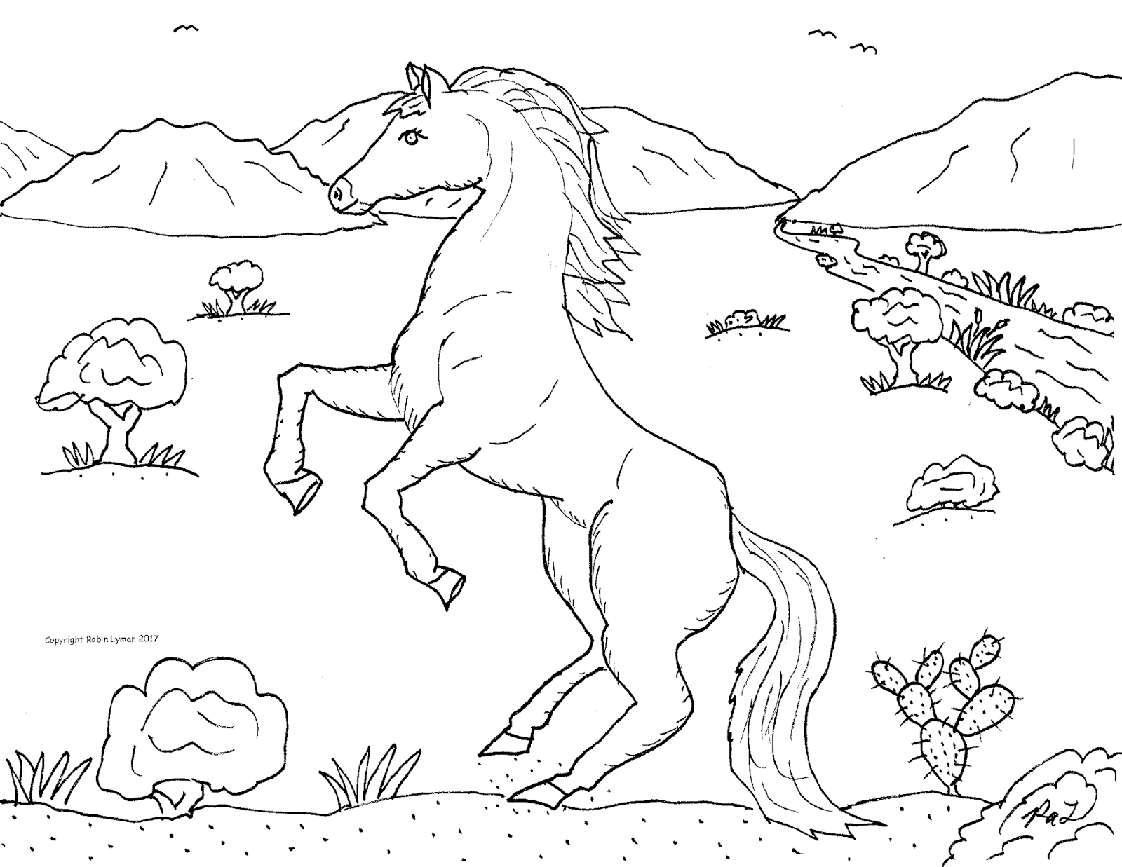 Robin's Great Coloring Pages: Mustang Horses