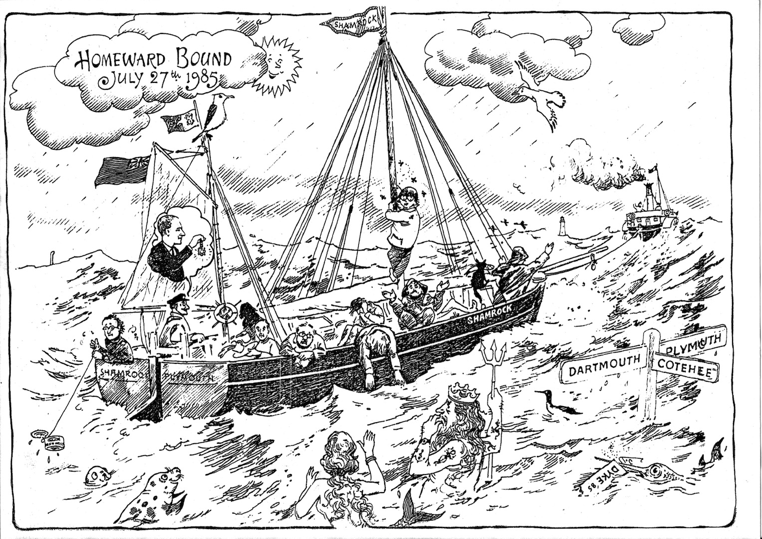 Shamrock (A Tamar Sailing Barge): Shamrock Cartoon