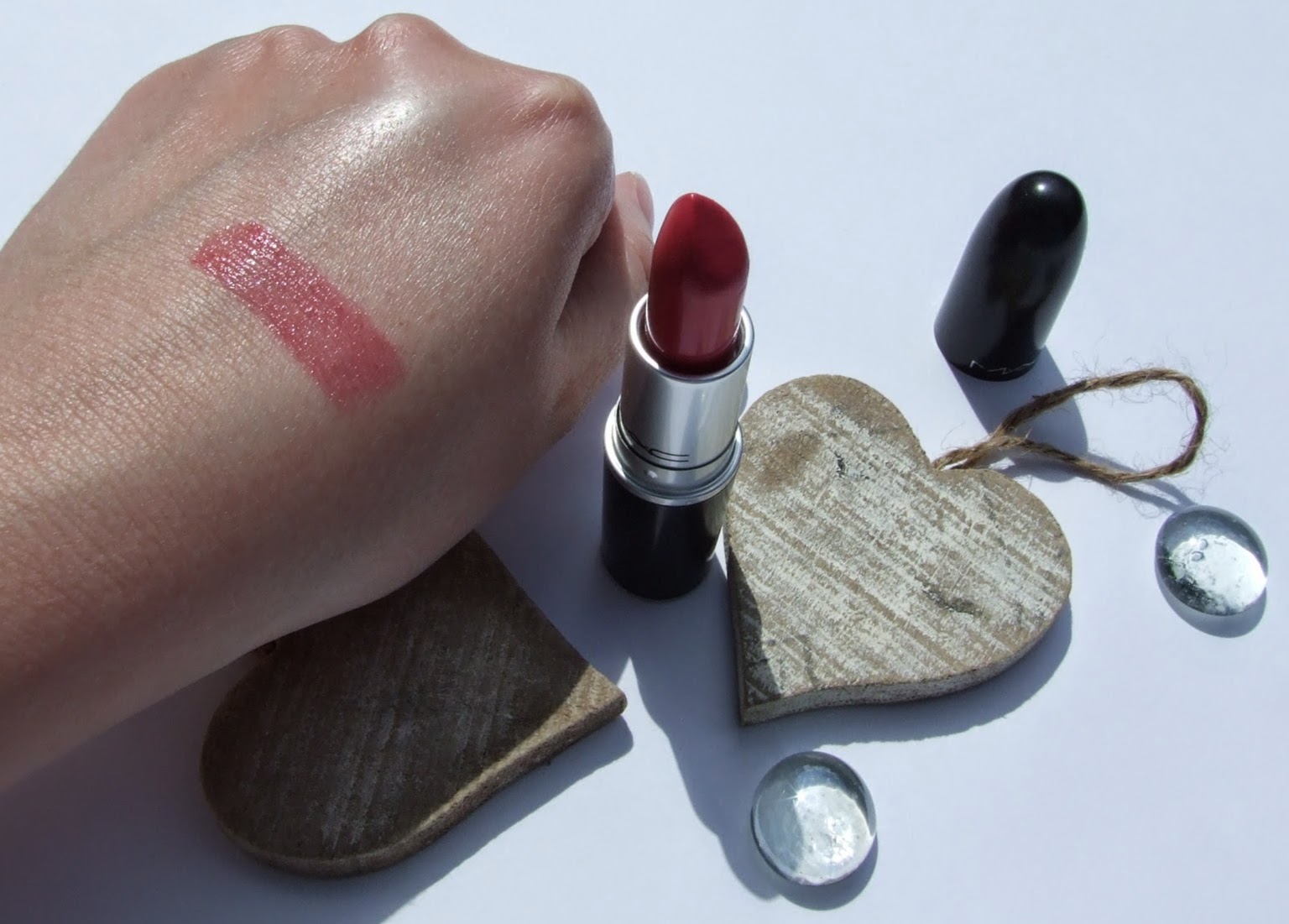 MAC Lustering lustre lipstick swatch. 