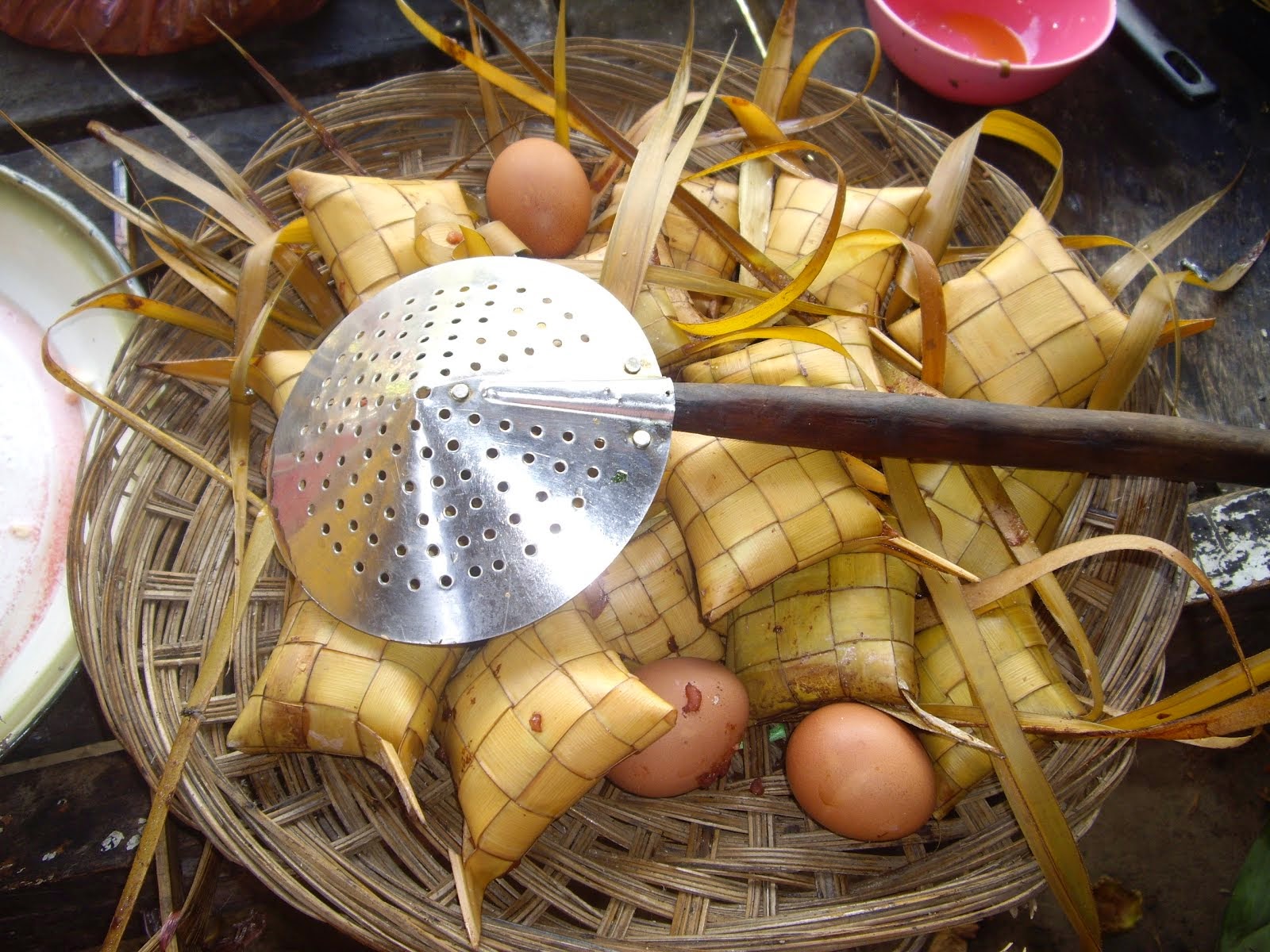 KETUPAT--RICE STEAMED IN COCONUT LEAVES