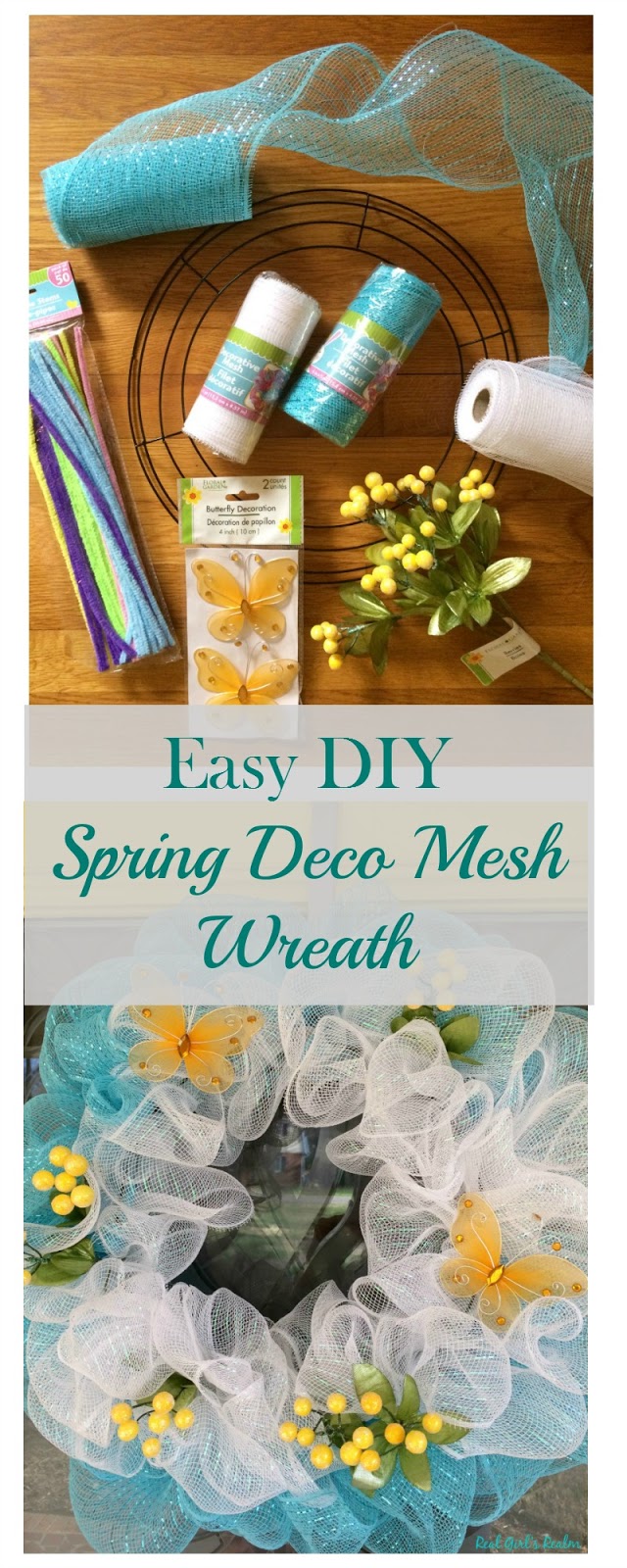 Real Girl's Realm: DIY Mesh Spring Wreath