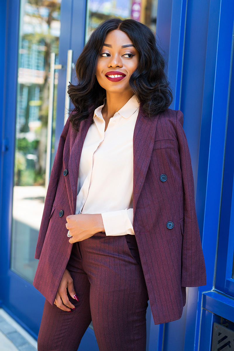 Fall Work Style: Pinstripe suit | JADORE-FASHION