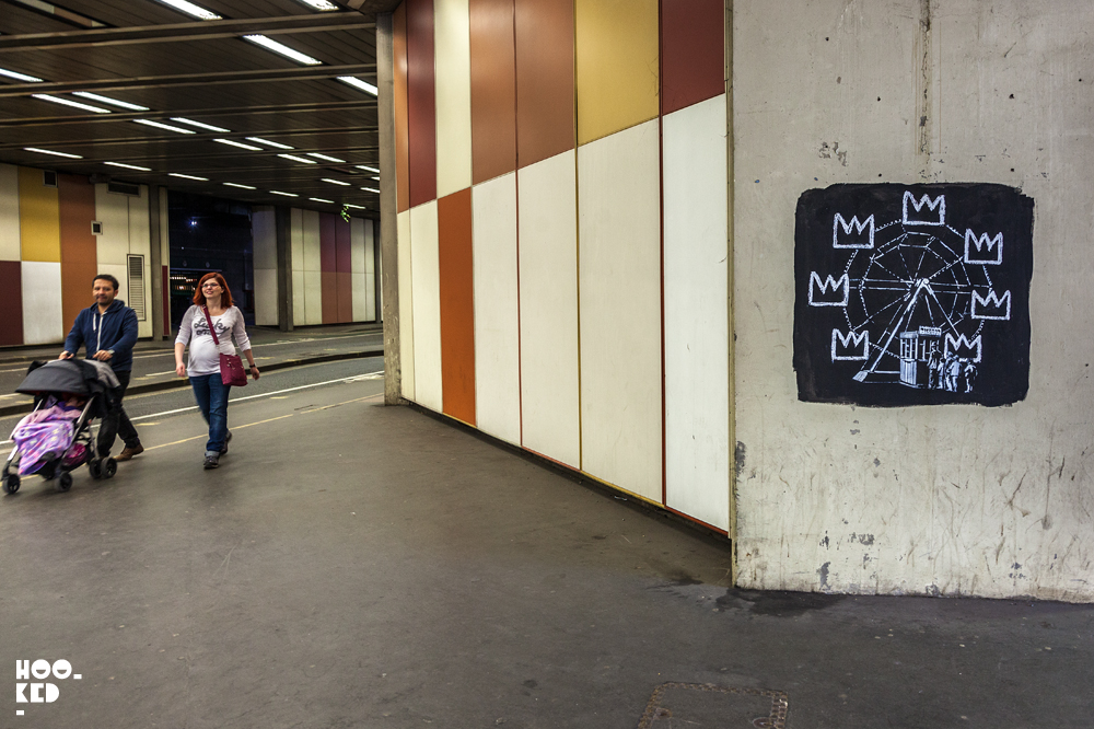 One of two new Banksy artworks in London at the Barbican Centre London Banksy Street Art at the Barbican Centre