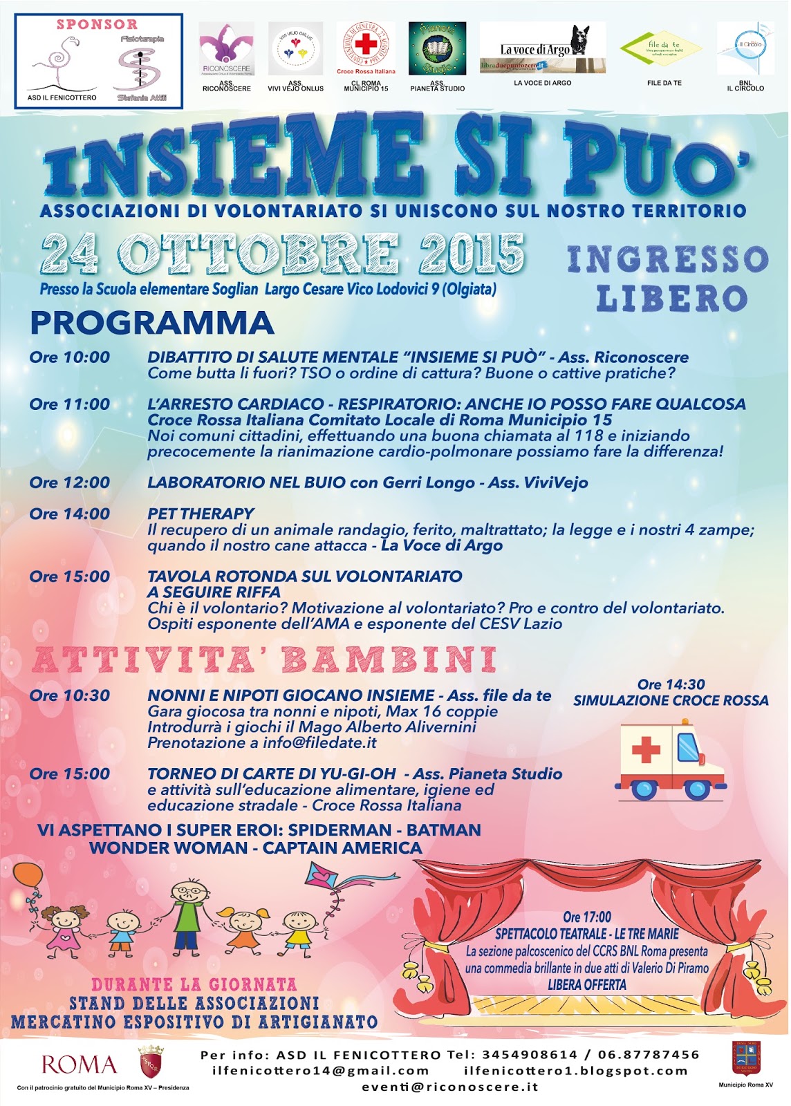 CENTRO FENICOTTERO INISME SI PUO SABATO 24 OTTOBRE PRESSO LA SCUOLA 