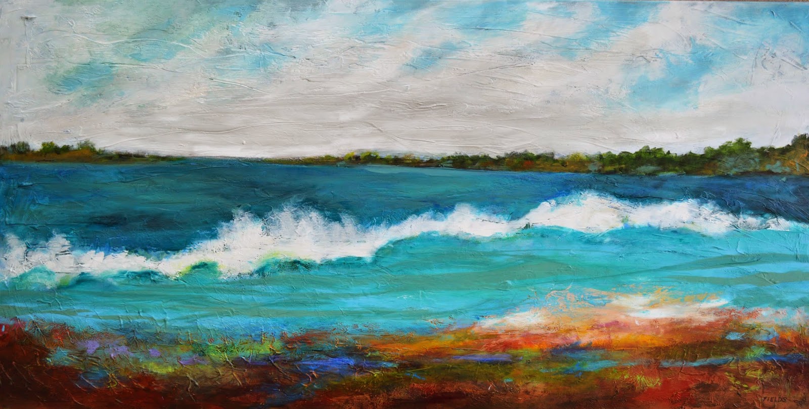 . Just Completed This Large Beach Surf Abstract Painting