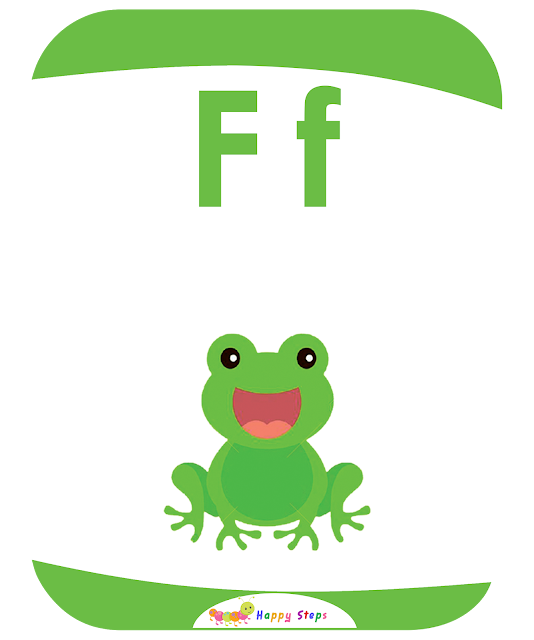 Flashcard Letter -F- Frog