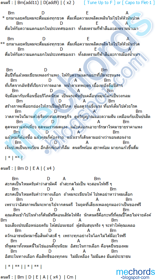 คอร์ดเพลง-ดื่ม-อพาร์ตเมนต์คุณป้า