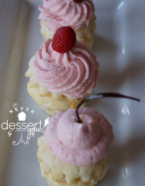 Raspberry Peach Ice Cream Cupcakes