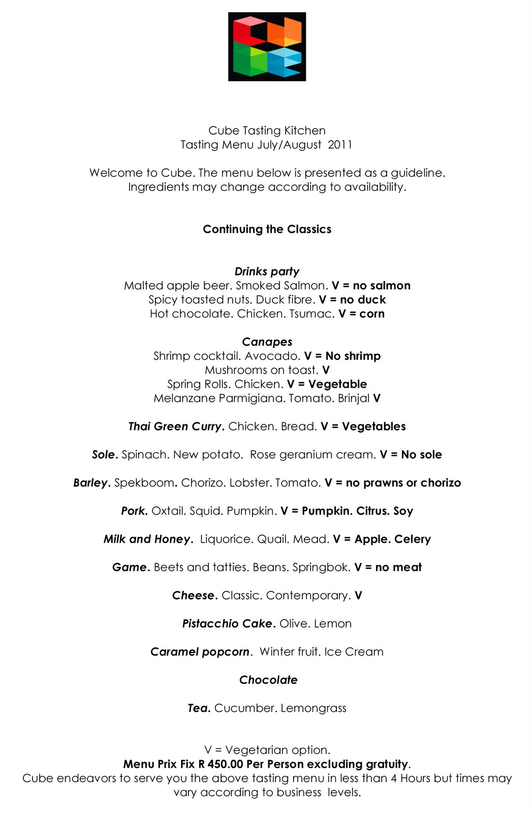 Cube Tasting Kitchen Menu Prices Cube Tasting Kitchen Menu Prices