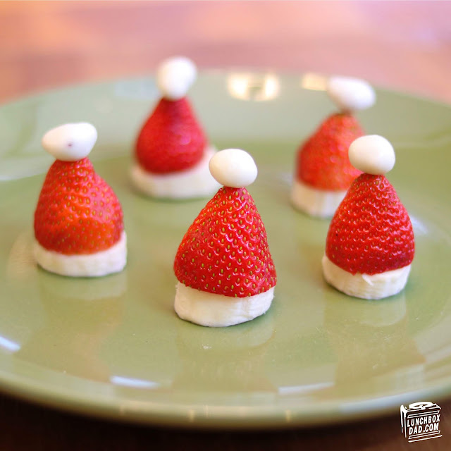 How to make Strawberry Banana Santa Hats for Christmas!