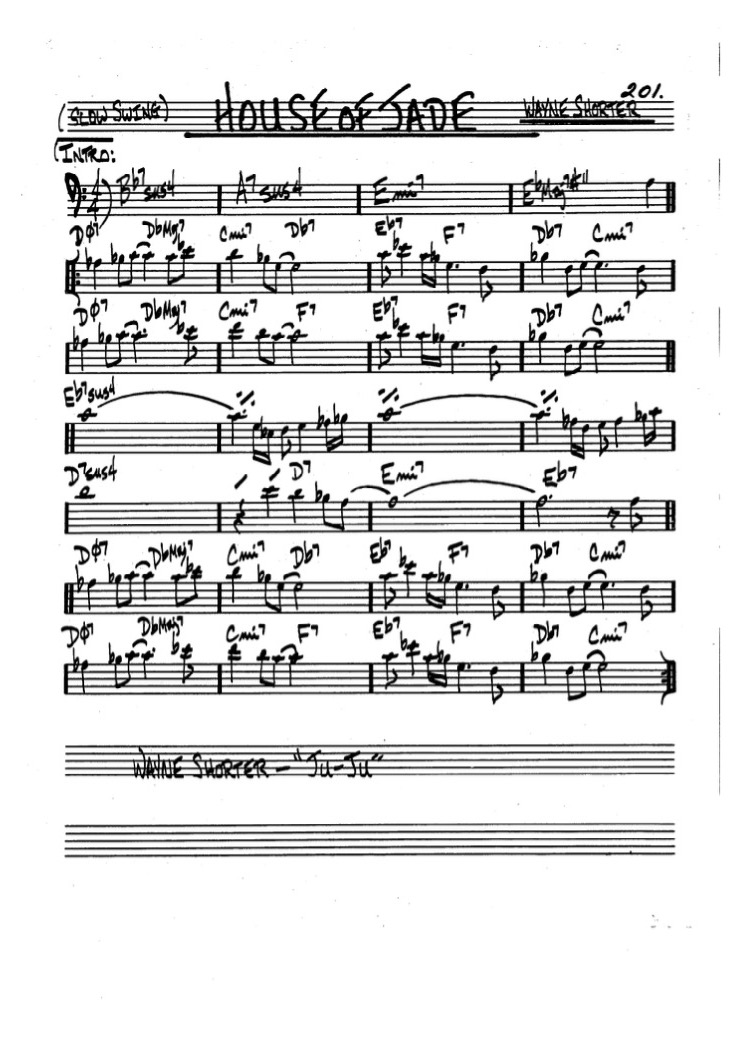 Wayne Shorter House of Jade Partituras para Bajo