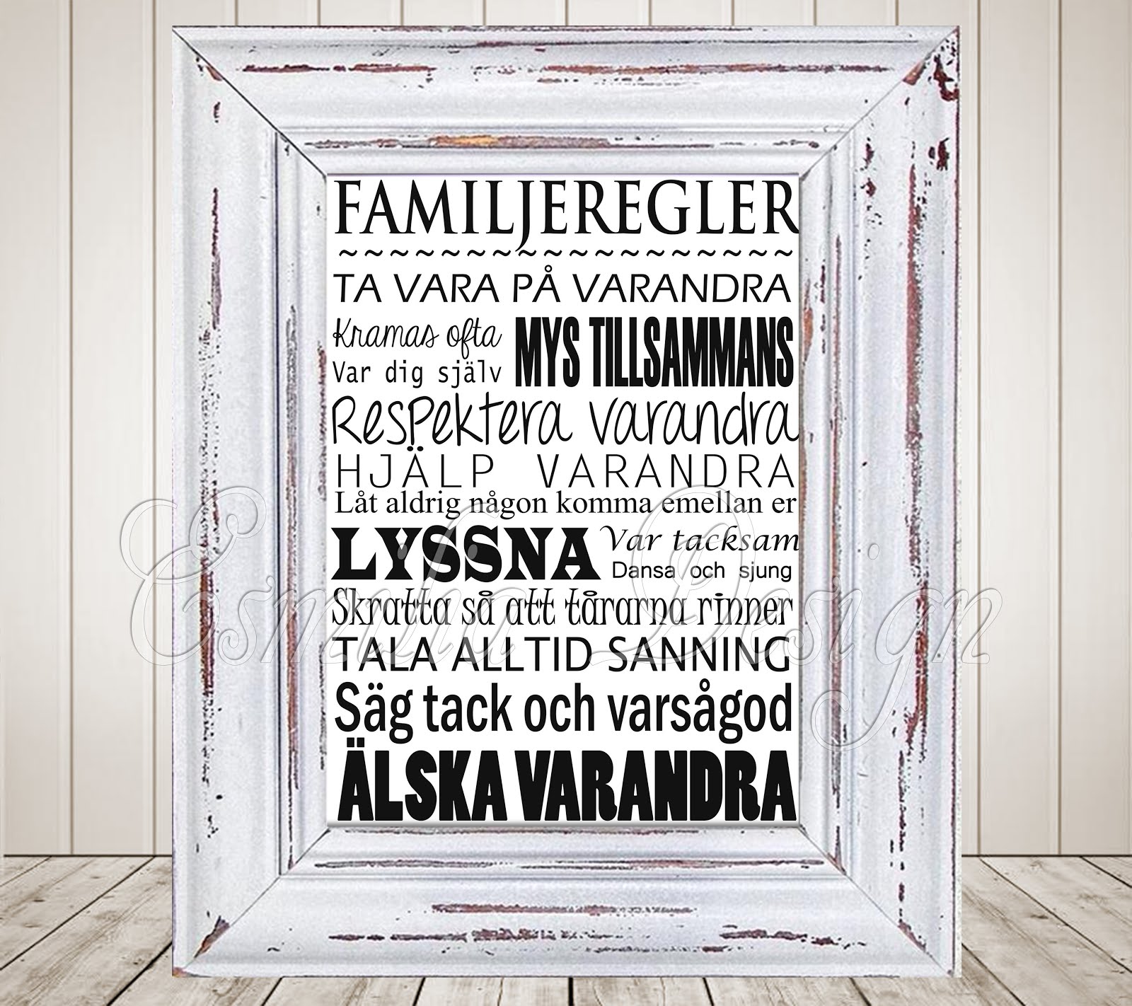 Text Bilder till Tavla