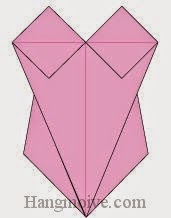 Bước 11: Hoàn thành cách xếp áo bơi liền mảnh bằng giấy theo phong cách origami. 
