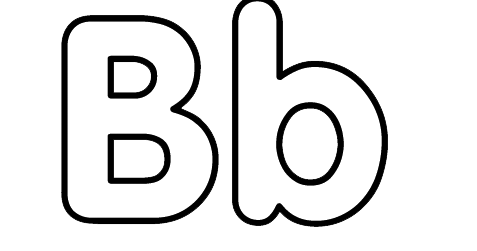 Crayon Palace: "B is for bunny" alphabet coloring page.