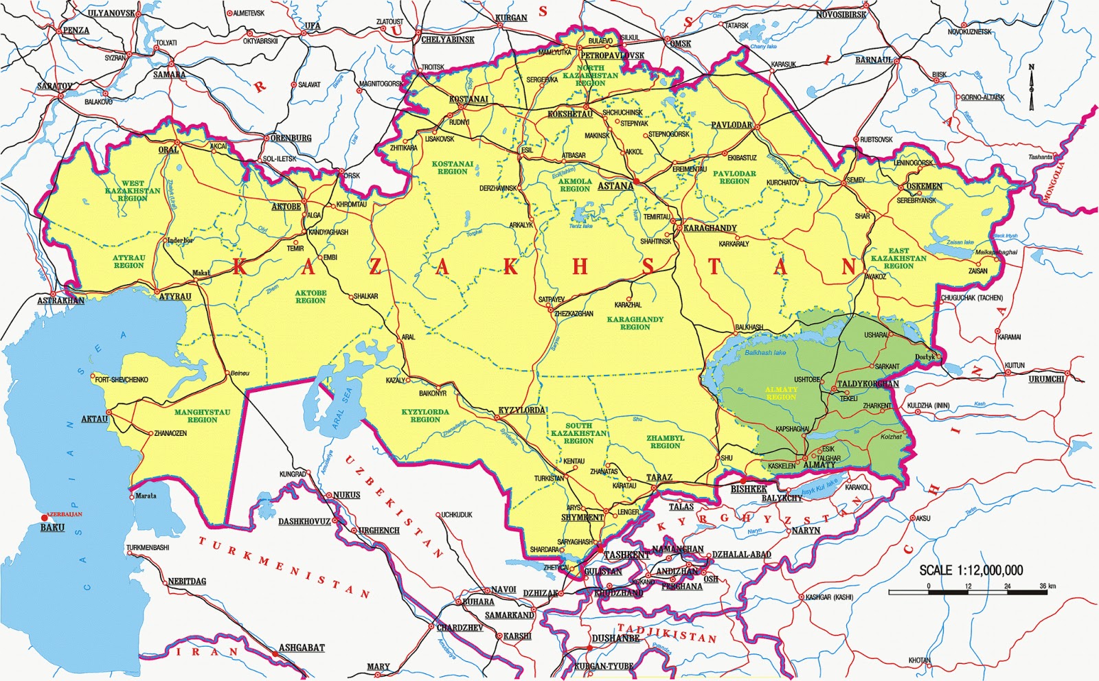 Kasachstan - Geographische Karten Kasachstan - Alle Deutschland