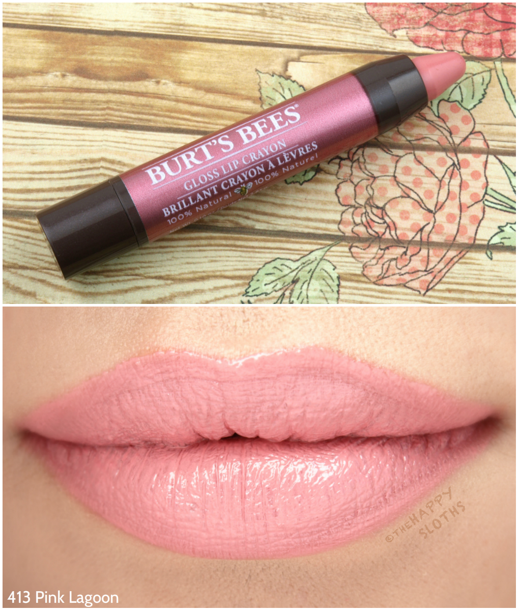 Burt's Bees Gloss Lip Crayon in 413 Pink Lagoon: Review and Swatches