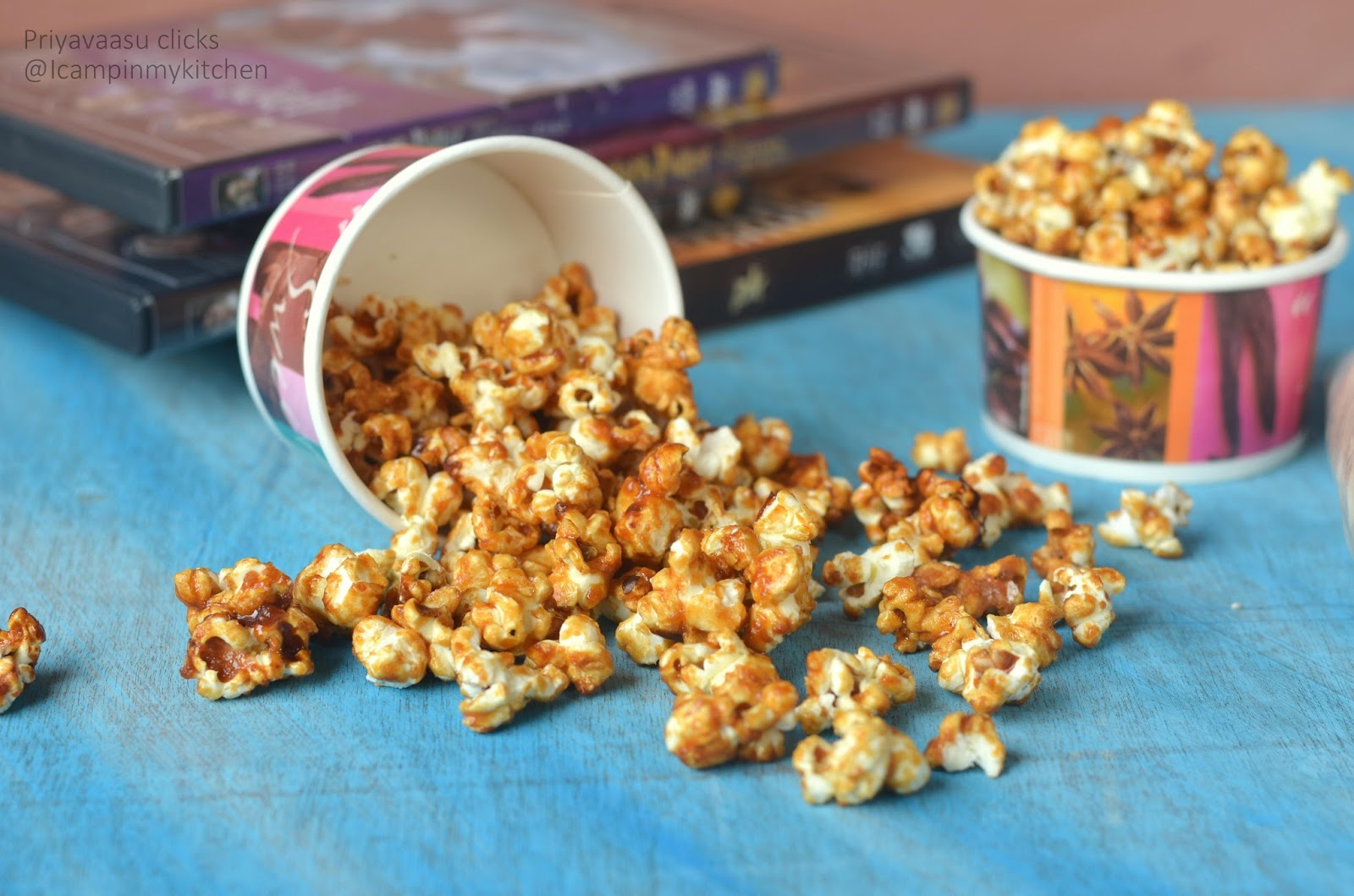 Caramel Popcorn, No Sugar, Caramel using Jaggery and Dates Syrup I