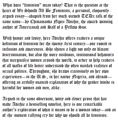 Why should we all be feminist image