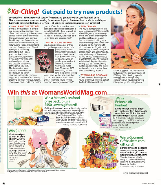 I'm in Woman's World Magazine!   via  www.productreviewmom.com