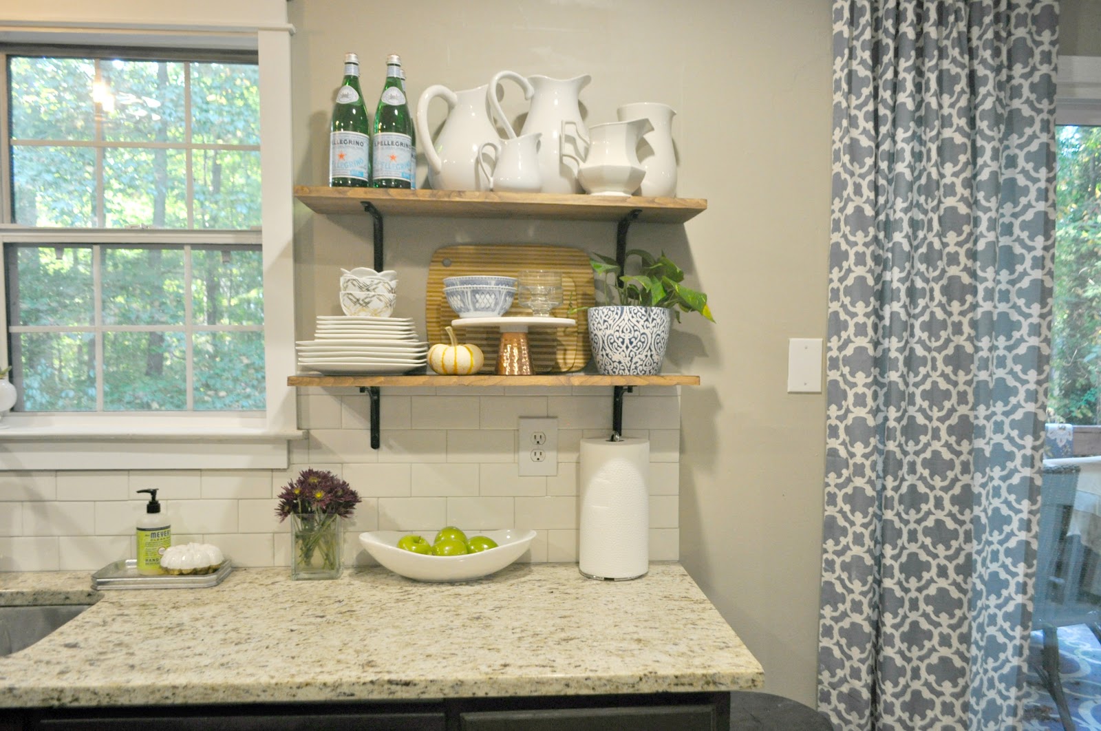 Quick and Easy DIY Wood Stained Shelves for the Kitchen Live Pretty