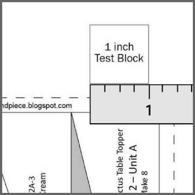 One inch test block Printing PDF quilt patterns - one inch test block