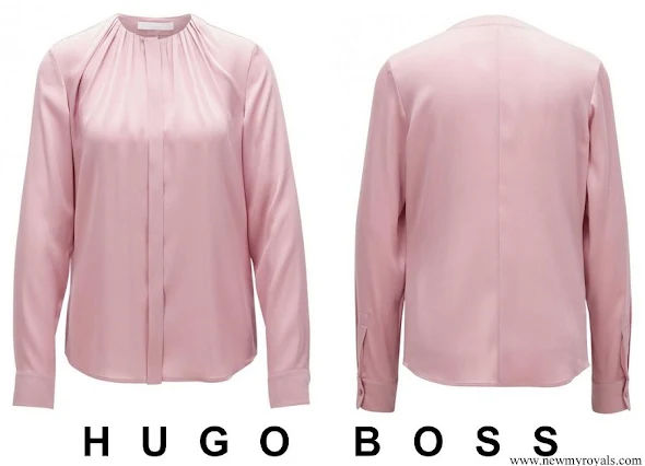 Crown Princess Mary wore Hugo Boss Lila Silk Blouse