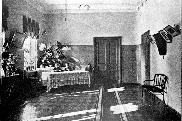 Комната для дневного пребывания в Городской психиатрической больнице имени Н. А. Алексеева. Начало ХХ века