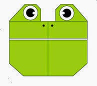 Bước 11: Vẽ mắt, vẽ mũi để hoàn thành cách xếp mặt con ếch bằng giấy origami.