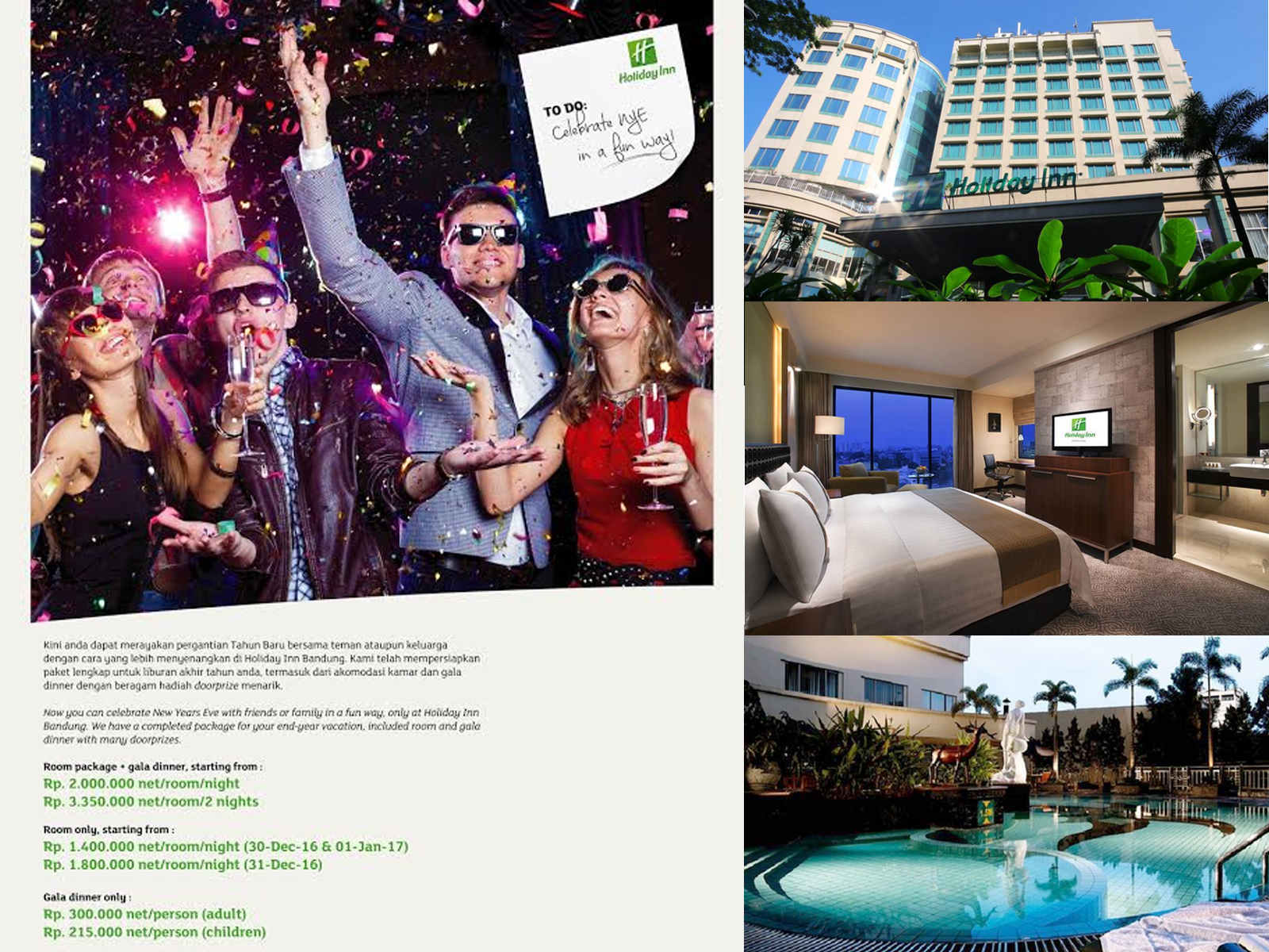 "Stay Celebrated" Gala Dinner Malam Tahun Baru 2017 di Holiday Inn Bandung