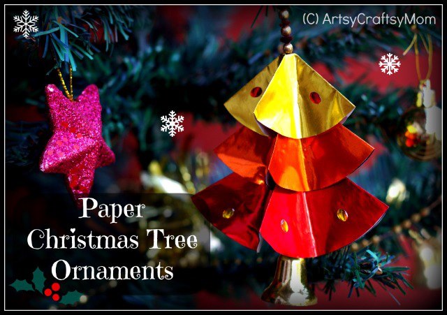paper Christmas tree ornament craft DIY
