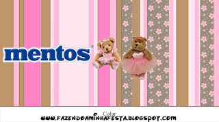 Ballerina Bear: Free Printable Candy Bar Labels. Ballerina Bear Free Printable Mentos Labels.