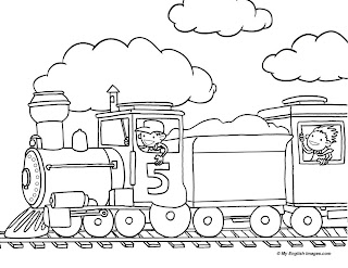 Train Outline Line Drawing Painting Kindergarten Worksheet Guide