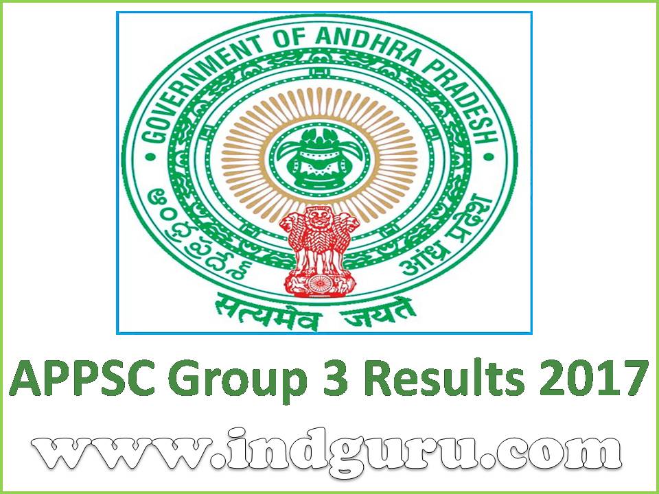 APPSC Group 3 Results 2017 APPSC Group 3 Results