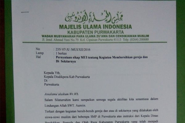 Pernyataan MUI Purwakarta Tak Setuju Soal Pelajar dan Bupati Dedi Bersihkan Gereja Pernyataan MUI Purwakarta Tak Setuju Soal Pelajar dan Bupati Dedi Bersihkan Gereja