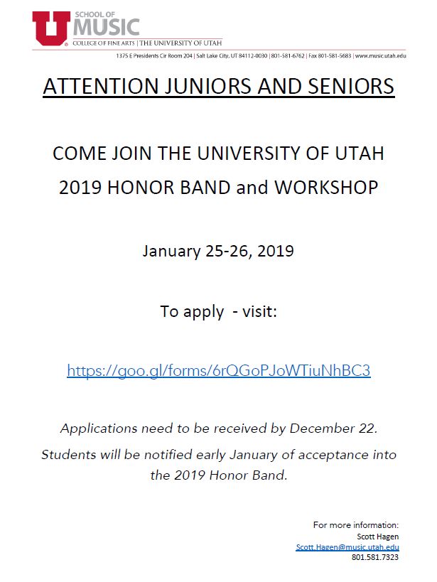 Copper Hills Band Boosters 2018