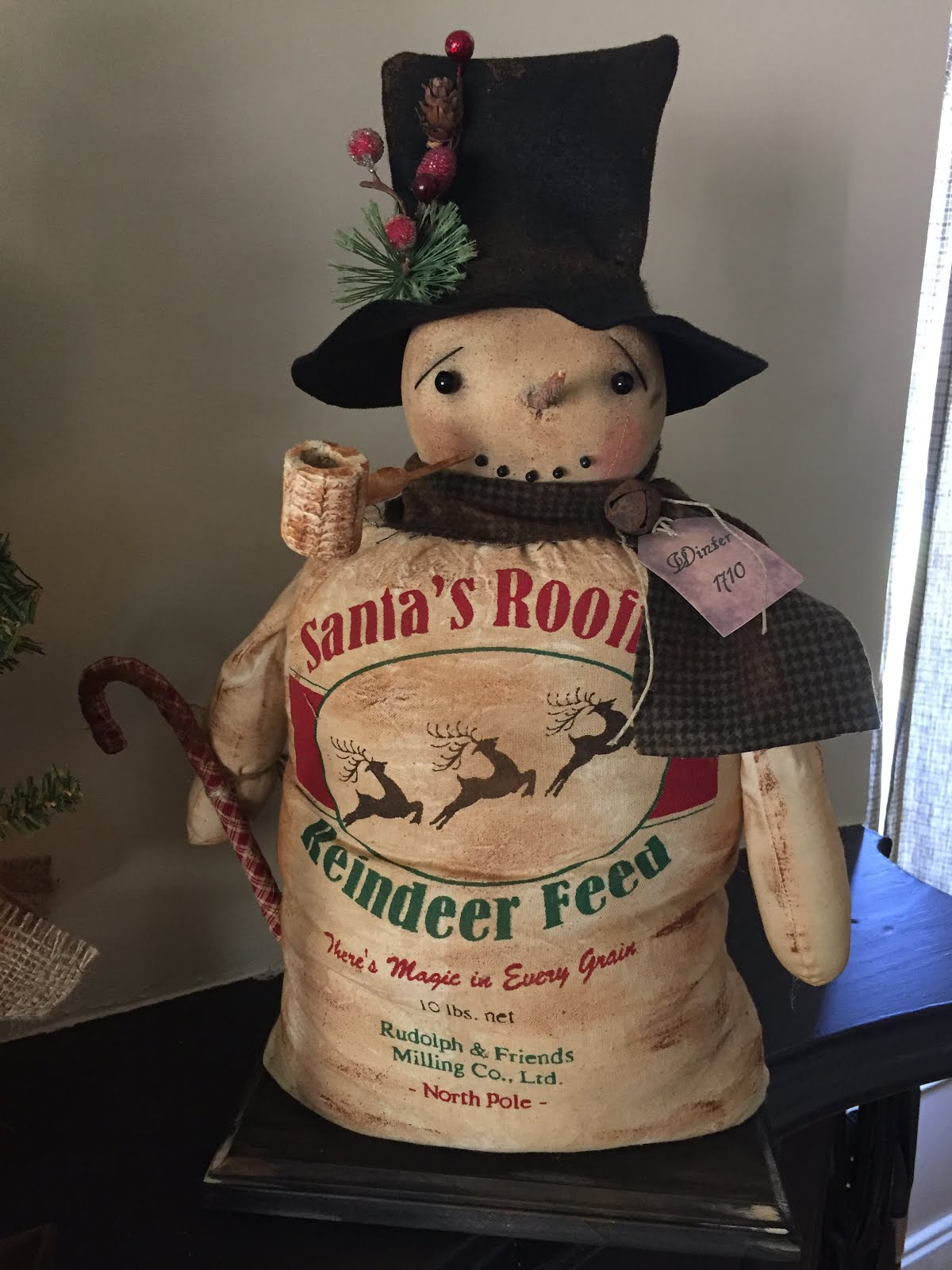 Reindeer Feed Sack Snowman
