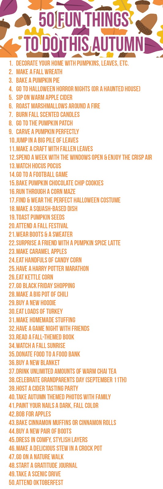 Fall is right around the corner, be sure to add these 50 fall activities to your bucket list! Autumn is the best season, am I right?!