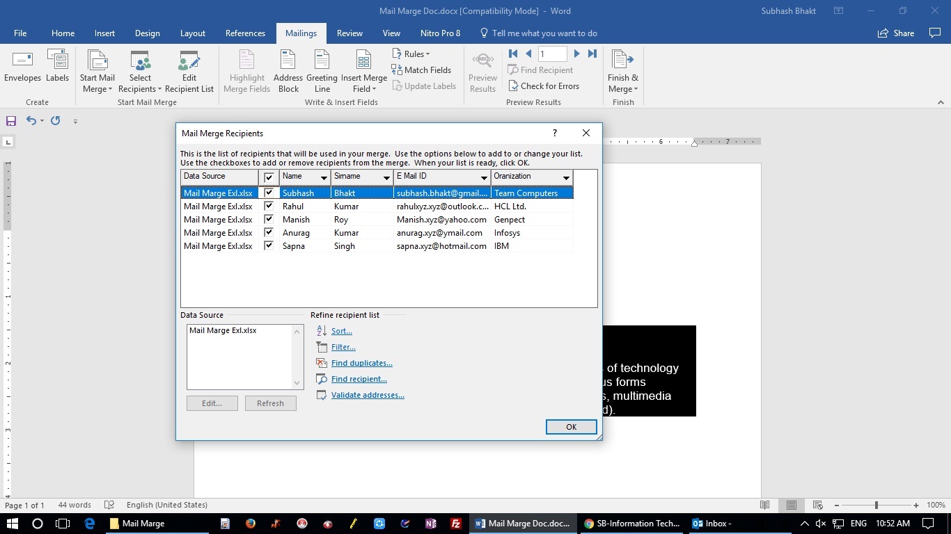 Outlook 365 online mail merge excel feetergo