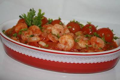 Creveti cu sos cherry