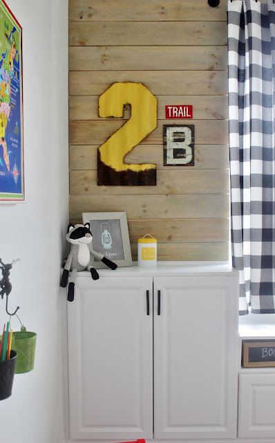 DIY Plank Wall: Kid's Camp Themed Playroom By Delightfully Noted