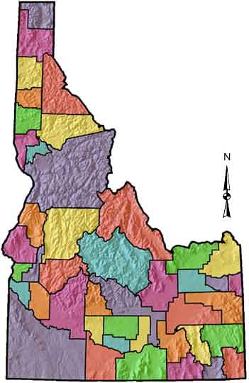 Idaho County Map Area | County Map Regional City