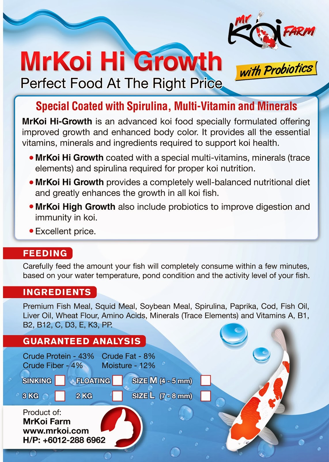 Malaysia Japanese Koi Farm (MrKoi Farm) Koi Food